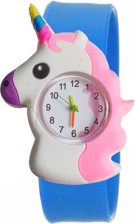 Fako® - Kinderhorloge - Slap On Mini - Eenhoorn - Blauw