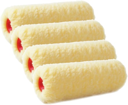 Sorex Muur vacht verfroller - 4x - polyester - eenmalig gebruik - 9,6 x 25 cm - Verfspullen - Schilderen