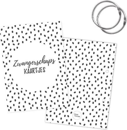 SUS Design Bewaarbundel Zwangerschapskaartjes - Zwart-wit stip - A5