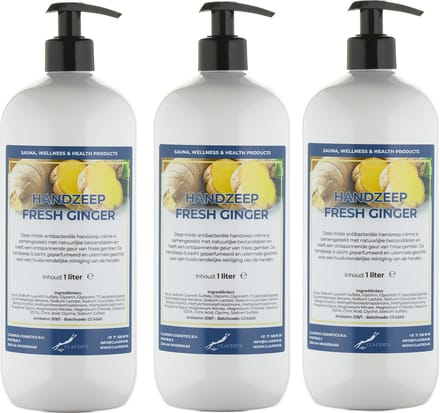 Handzeep Fresh Ginger 1 liter - met gratis pomp - set van 3 stuks