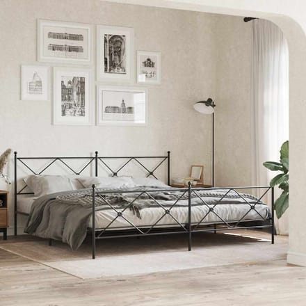 vidaXL - Vervangend - hoofdbord - 200 - cm - metaal - zwart