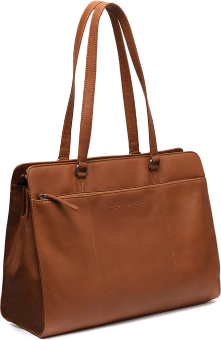 The Chesterfield Brand Laptoptas / Werktas - Dames - 15 inch - Leer - Waxed Pull Up - Cognac