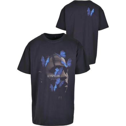 Mister Tee - Le Papillon Oversize Heren T-shirt - S - Paars