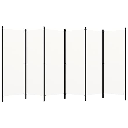 vidaXL - Kamerscherm - met - 6 - panelen - 300x180 - cm - wit