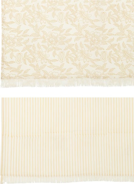 J-Line tafelkleed Indi - textiel - beige - 2 stuks