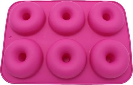 Siliconen donut bakvorm roze groot