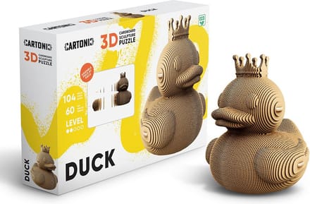 CARTONIC- Duck - 3D puzzel- Speelgoed - DIY- Creatief - Karton - Voor kinderen en volwassenen