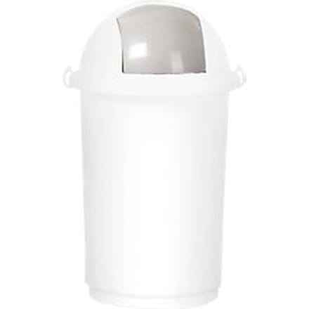 Afvalbak, kunststof, Ø 410 x H 760 mm, 50 liter, wit