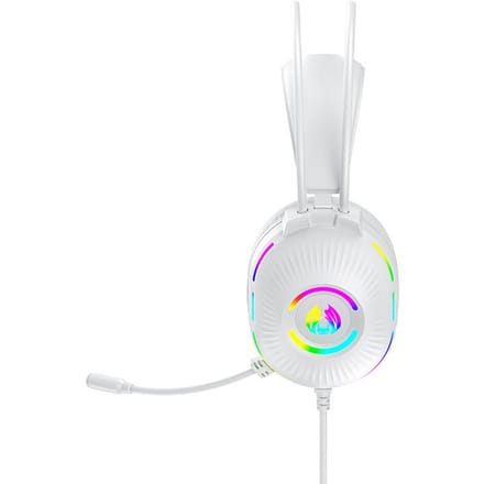Gaming Headsets met Microfoon, Bedrade Koptelefoons met Ruisonderdrukking en Kleurrijke LED-verlichting 7.1 Surround Sound Over-Ear wit