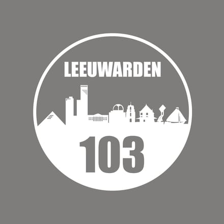 Leeuwarden sticker met eigen huisnummer