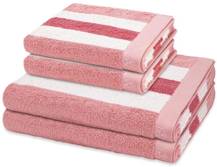 Ross Sonstiges 2 X handdoek 2 X douchehanddoek - in set 4 pack Doubleface Stripes