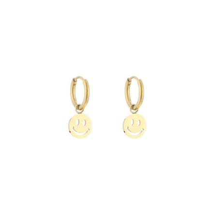 Bijoutheek JE12692 Oorhanger oorring Smiley Goud