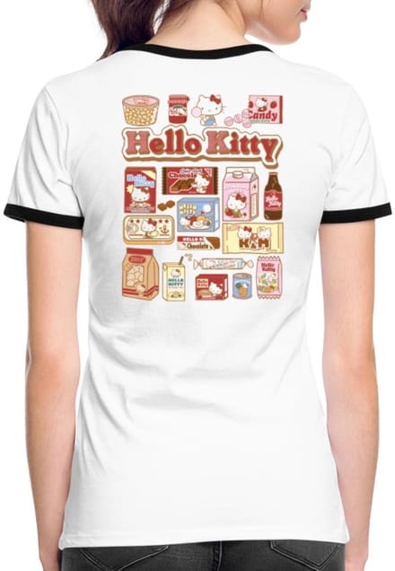 Hello Kitty Snack Collage Vrouwen Contrast Shirt