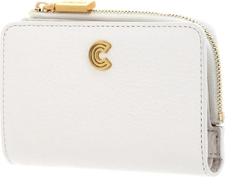 COCCINELLE Leren Portemonnee Myrine Wallet Grained Leather Coconut Milk Crème