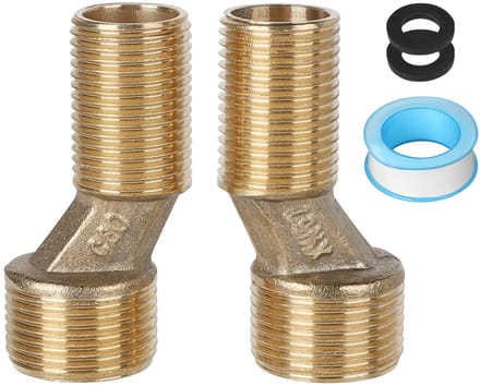 Allecto - Tap Extension - Verstelbare Adapter - Hoogwaardige Kwaliteit - Solid Brass - Douche Connector - Geschikt voor Badkamers - 2 Stuks