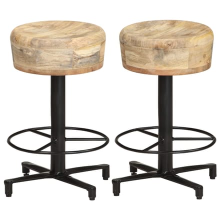 vidaXL - Barkrukken - 2 - st - 52 - cm - massief - mangohout