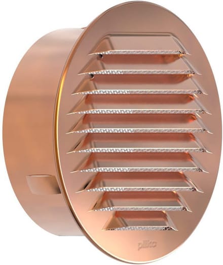 Rond Ventilatie Rooster met Insektengaas Koper Kleur