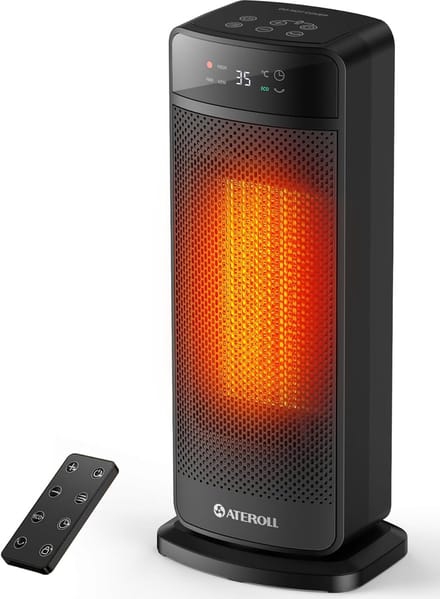 Keramische kachel - Elektrische verwarming - Binnenruimte verwarmen - Snelle warmteafgifte - 175 x 14 x 40 cm - Zwart