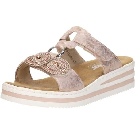 Rieker -Dames - roze-goud metallic - slippers & muiltjes - maat 43