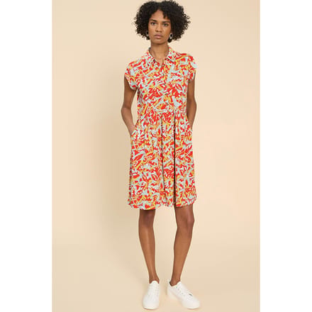 White Stuff Everly Jersey Shirt Dre Orange Printed Größe: 10 REGULAR | Blusenkleider Outlet | Damen | Orange