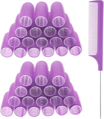 18-delige Zelfgrip Haarrollers Set zonder Hitte voor Korte en Middellange Haarlengtes
