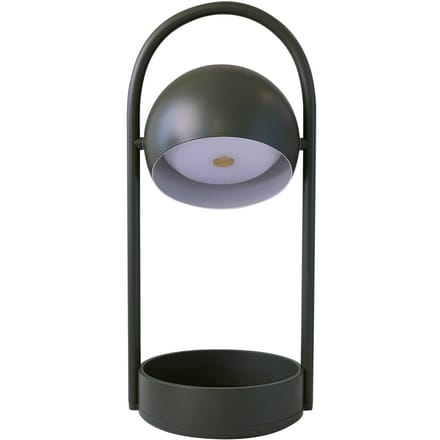 FRANDSEN LED tafellamp Ball Portable, olijfgroen, staal