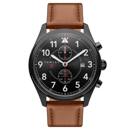 Fraser | Zwart en Bruin Piloten Chronograaf Horloge