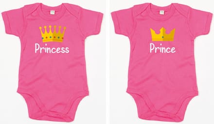 Rompertjes - Prince & Princess-Fuchsia-6-12 Maanden