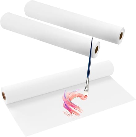 3 Stuks Witte Tekenpapier Rol - 44cm x 25m Kunstpapier voor Schilderen, Schetsen en Creatieve Projecten