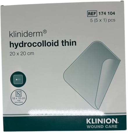 Klinion Kliniderm 20 x 20cm hydro thin hydrocolloïdverband - 5 stuks