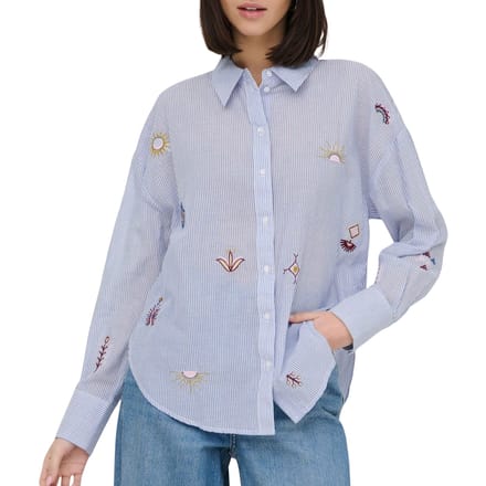 JDY Paige LS Loose Embossed Woven Blouse Dames - Maat L