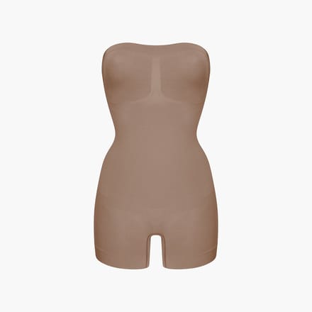 cfab - Strapless corrigerende bodysuit met shortje - Caramel - L - Corrigerende Body - Naadlos - corrigerend ondergoed dames
