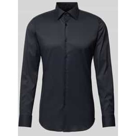 Slim fit zakelijk overhemd van fijn twill met stretch