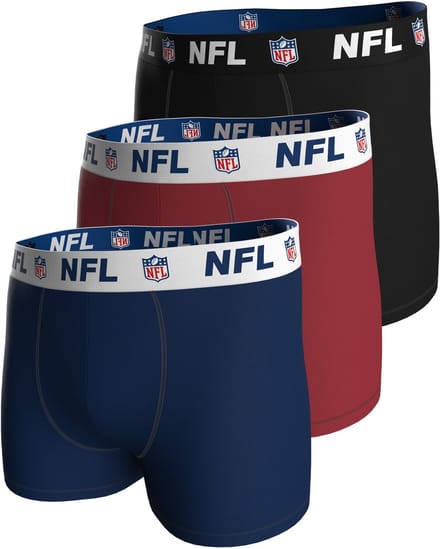 NFL Shield Logo 3-Pack 95% Cotton Boxers | Navy/Red/Black Size S voor Sport Fanzone