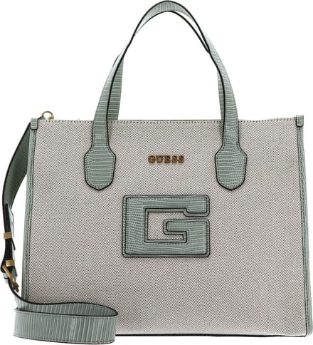 GUESS Handtas Schoudertas G Status Compartment Tote Natural / Sage Beige
