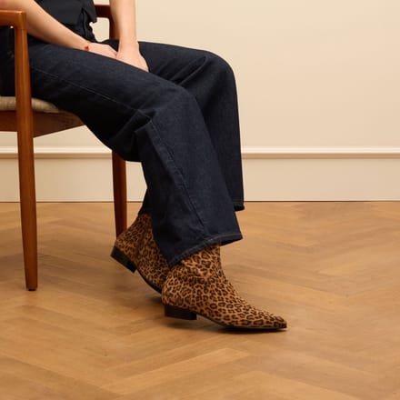 Manfield - Dames - Leopard suède chelsea boots - Maat 37