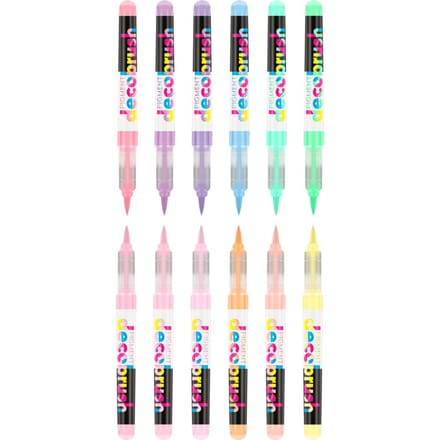 Karin - Pigment DecoBrush Acrylmarkers  - set van 12 - Pastel Colors