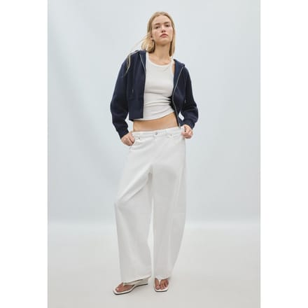 Stradivarius Sweater met capuchon en rits  Marineblauw M