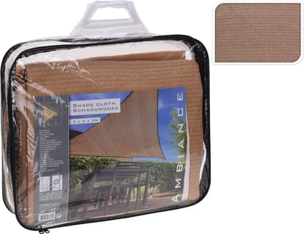 ProGarden Schaduwdoek driehoekig 3x3x3m zandkleurig
