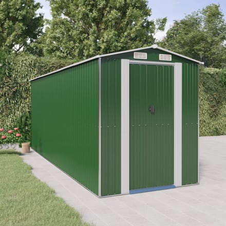 vidaXL - Tuinschuur - 192x523x223 - cm - gegalvaniseerd - staal - groen