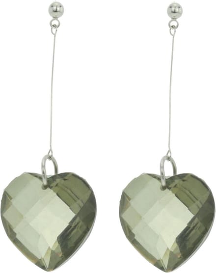 Behave - Oorhangers met hartvormige hanger - zilverkleur - modern chic