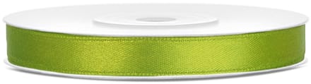 PartyDeco - Satijn lint appel groen 6 mm/rol 25 m