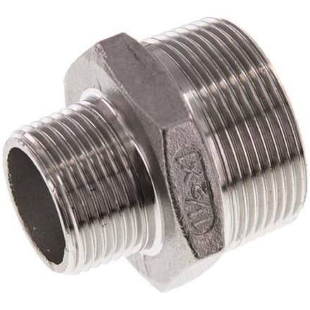 R 1 1/2'' x R 1'' RVS Borstnippel 16 Bar
