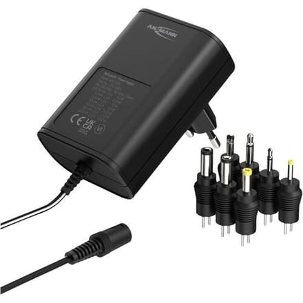 Ansmann 1201-0024 Stekkernetvoeding, instelbaar 12 V/DC, 9 V/DC, 7.5 V/DC, 6 V, 4.5 V/DC, 3 V 1500 mA 18 W