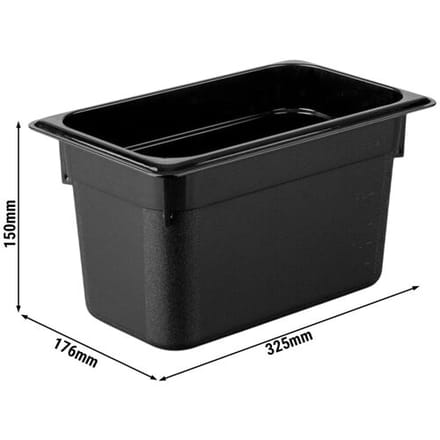 GGM Gastro (12 stuks) Polycarbonaat GN-bak GN 1/3 - zwart - 5,3 liter - Diepte: 150mm zwart