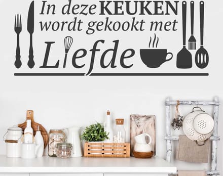 Muursticker keuken nederlandse tekst
