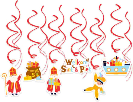BTH - Slingers - Sinterklaas - Sinterklaas Decoratie - Versiering - Slinger - Swirl - Sinterklaas Versiering - Sint - 1x