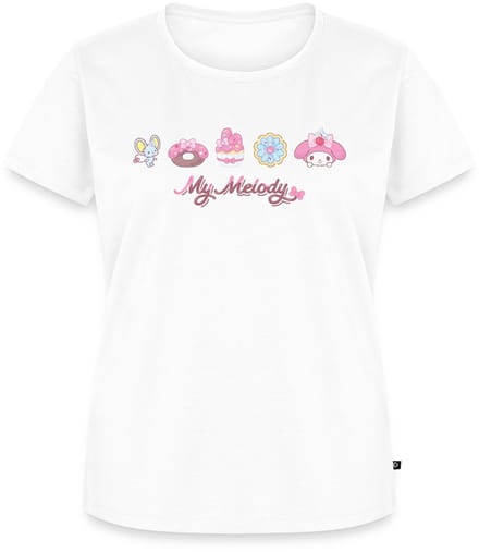My Melody Met Flat En Gebakjes Premium T Shirt Dames