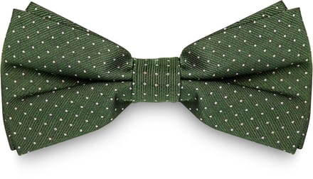 Groene Zijden Vlinderdas met Polka Dots