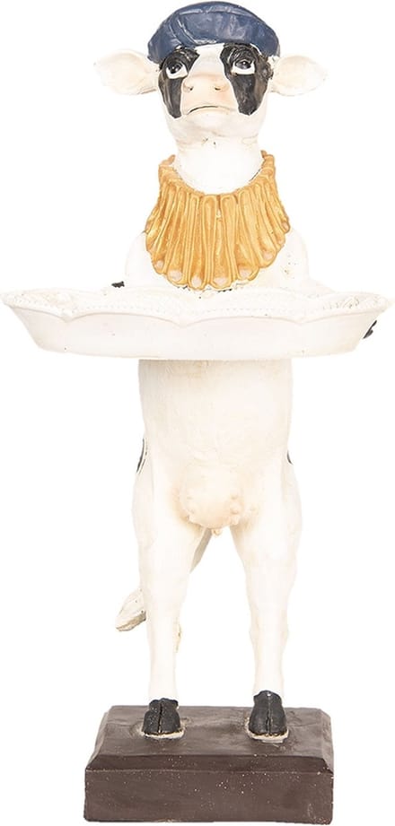 Clayre & Eef Beeld Koe 31 cm Wit Kunststof Woonaccessoires beeld decoratie Decoratieve Accessoires